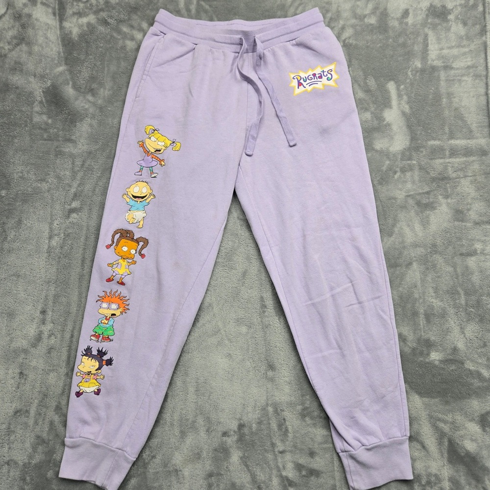 Rugrats Nickelodeon Graphic Joggers Purple Lavender Sweatpants 90s Cartoon
